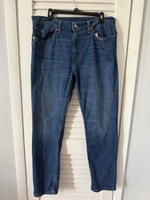 Levi's Slim Straight Jeans Blue Denim Logo Button Rivet Medium Wash Men 511