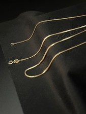 20   1.2mm. 3.40gr. Solid 14K Yellow Gold Box Women Chain Necklace
