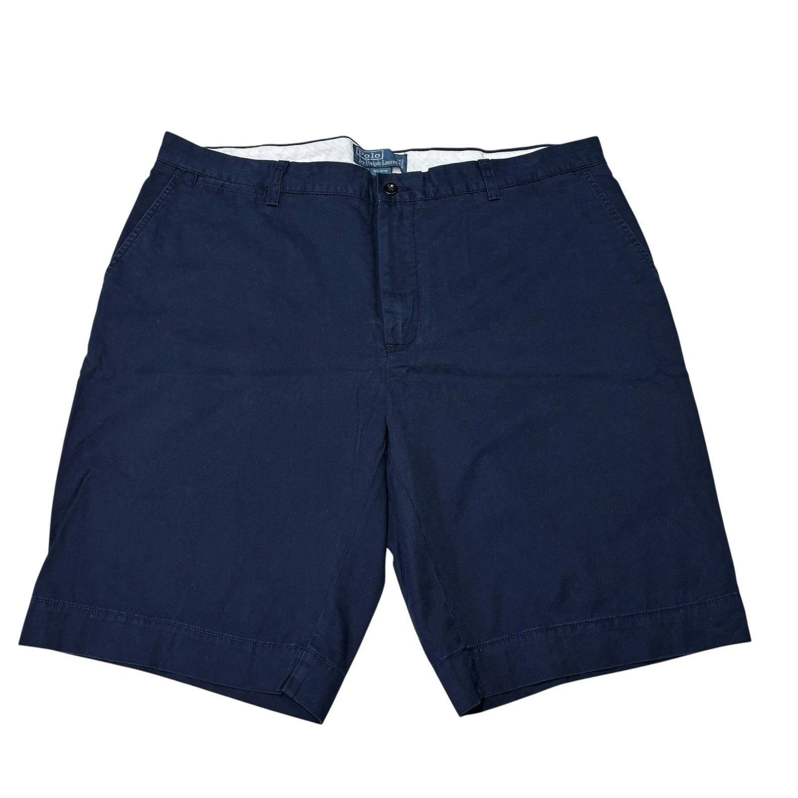 Vtg Polo Ralph Lauren Classic Fit Navy Blue Cotton Shorts Mens Size 38
