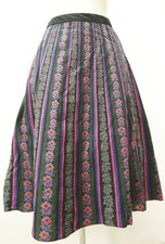 Traditional dance costume skirt lined pockets dance skirt pleated skirt black size 44