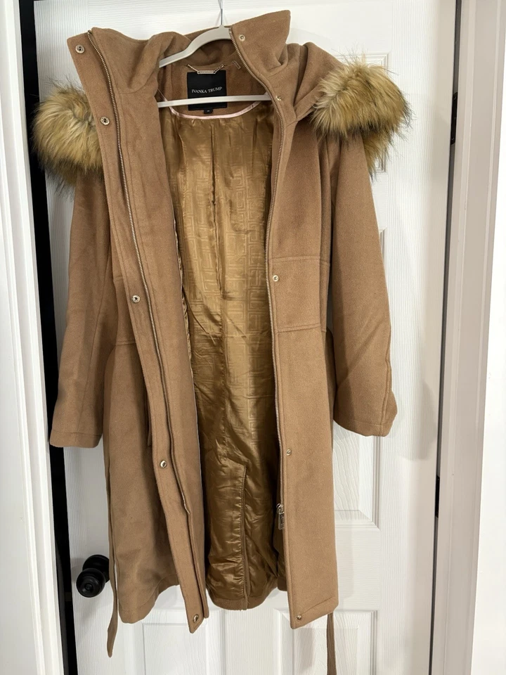 Wool coat Camel Ivanka Trump Size 14 - Image 2 of 4