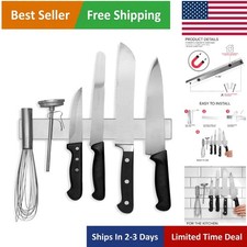 Artisan-Style 12 Inch Stainless Steel Knife Strip for Creative Kitchen Displays