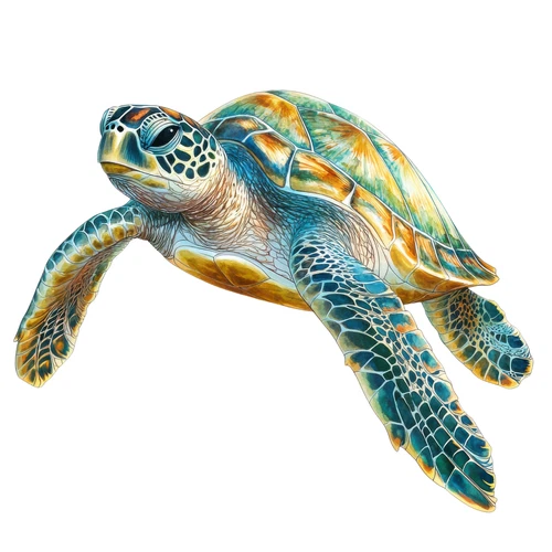 Sea Turtle Reptile Safari Zoo Animal Self Adhesive Sticker