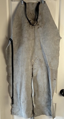 Suede Leather Split Leg Welding Apron Gray