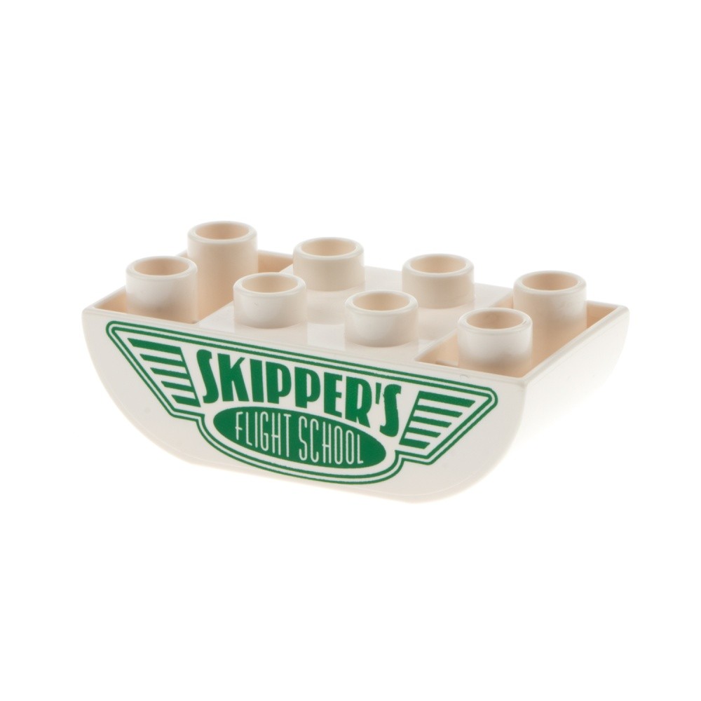 1X Lego Duplo Roof Brick 2X4 White Inverted Curved Skippers 6031777 98224PB001