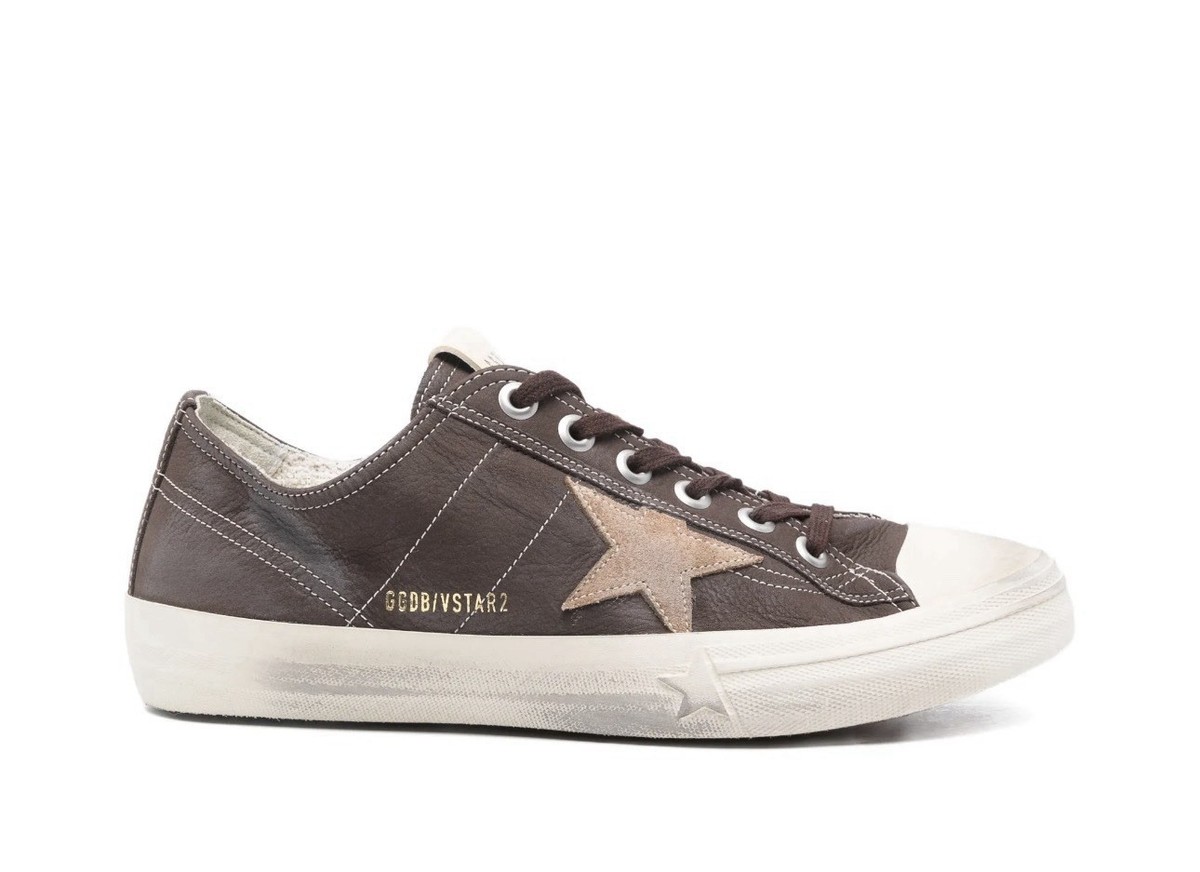 Golden Goose Men V-star Sneakers Brown NIB Size 42 US Men 9 | eBay