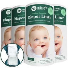 Naturally Nature Disposable Cloth Diaper Liners - Unscented, Fragrance-Free 400