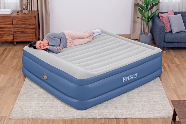 Bestway® Tritech® Doppelluftbett Mit Integrierter Elektropumpe 203 X 193 - Neu-image