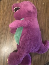 CLEAN Vintage BARNEY The Purple Dinosaur Plush 13" Toy Nice 1990s PBS