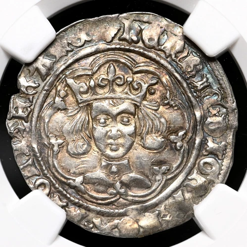 ENGLAND. Henry VI, 1422-1461, Hammered Silver Groat, London, S-1917, NGC AU58