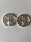 (2) 2006 & 2009  Walking Liberty 1 oz Silver Dollar Coins Uncertified Circulated