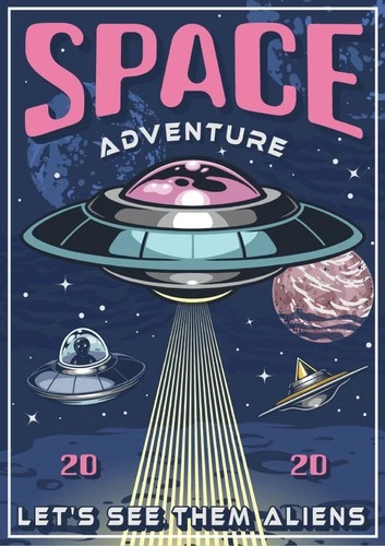 Space Solar Planet Alien Movie Martians UFO Invader Self Adhesive Vinyl Sticker