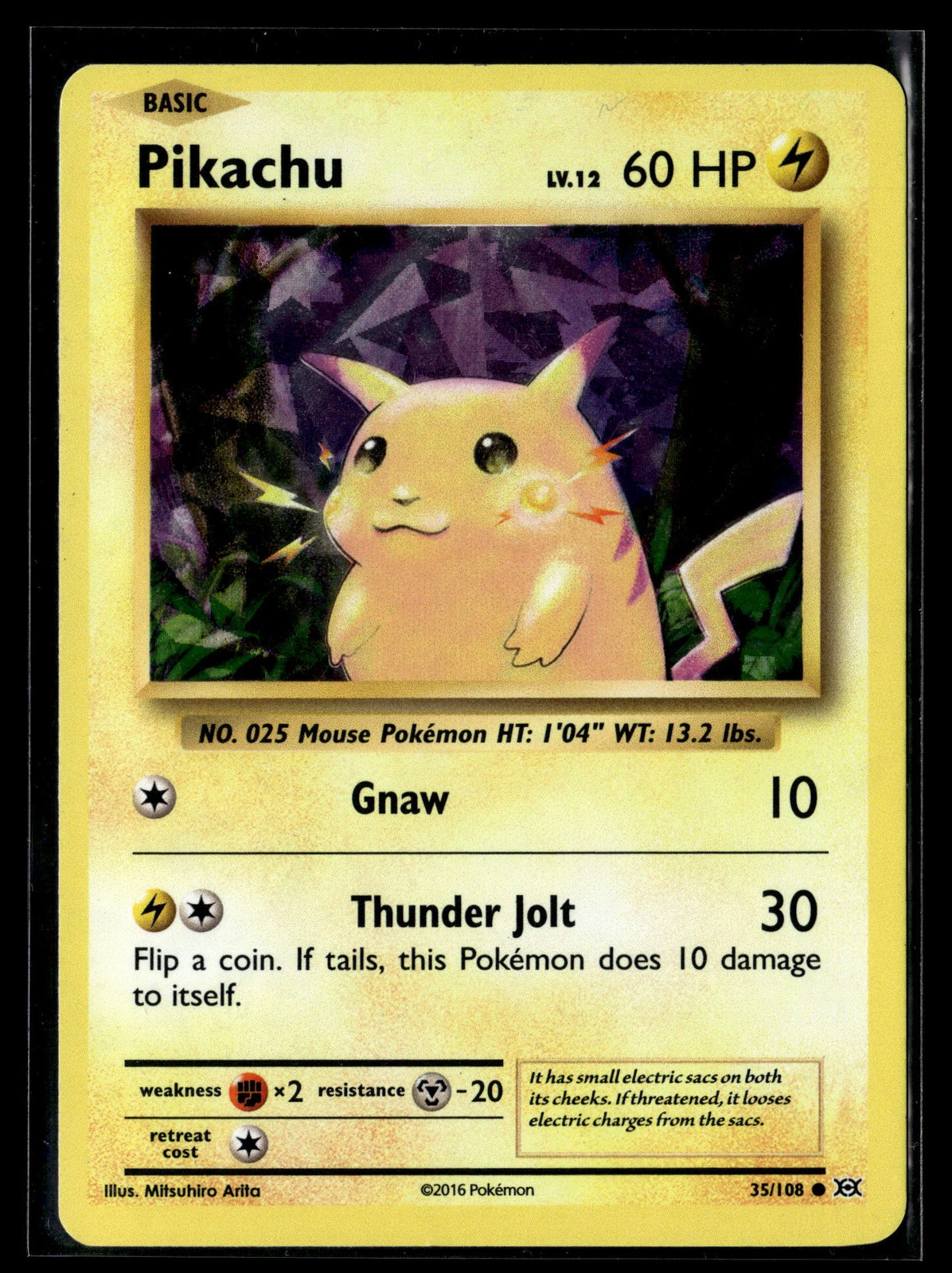 Pokemon TCG #035/108 Pikachu Cracked Ice Holo