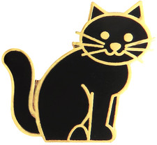 Lucky Black Cat Pin Badge