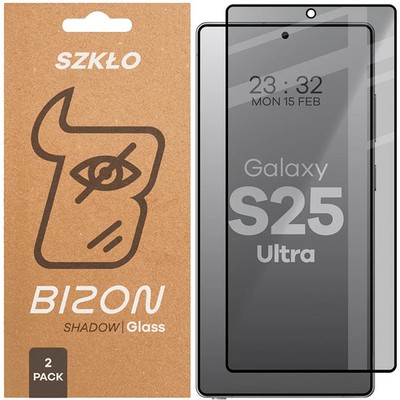 2x Sichtschutzglas für Galaxy S25 Ultra Bizon Blickschutz Schutzglas Hartglas