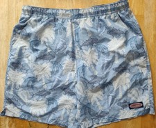 VINEYARD VINES Swim Trunks Chappy Men's L large blue Island Icon palm fish