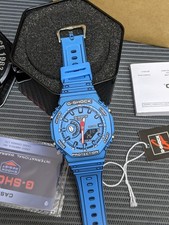 Casio G-Shock GA-2100S Blue CasiOak Ana-Digi Watch 5611 Full Set 