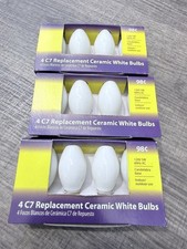 12 Holiday Time C7 Replacement Bulbs Xmas Party Wedding Lights White - 3 Packs