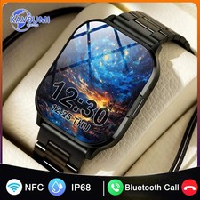 Ultra Thin Smart Watch Man Women Screen Always Display Time Sports Bracelet Blue