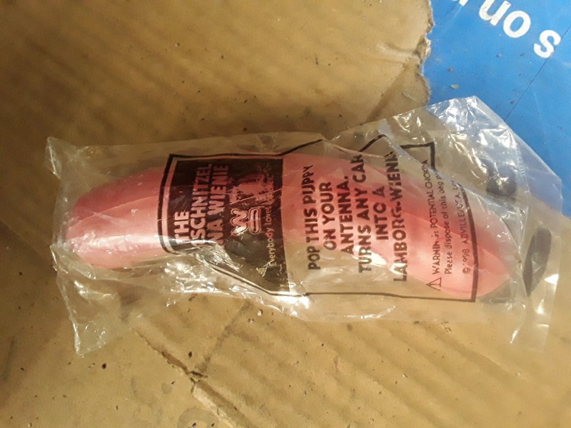 Wienerschnitzel Lamborg-Wienie RARE 1998 Hotdog Antenna Topper in original pack