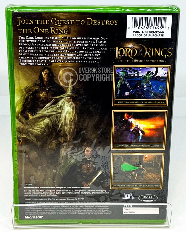 The Lord Of The Rings - The Fellowship Of The Ring - Xbox - New - READ DESCRIPTI - Image 2 of 4