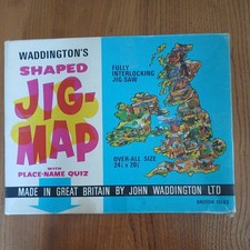 Vintage Waddingtons Jigsaw Puzzle Complete  Jig-Map Britain British Isles UK