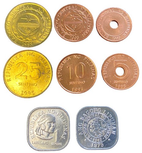 Philippines 4 Coins Set 1 Sentimo, 5, 10, 25 Centimos UNC World Coins ...