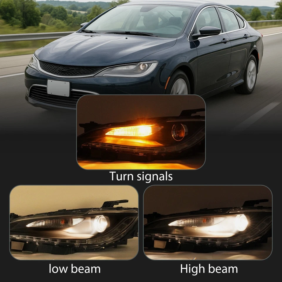 Driver Side Halogen Headlight w/o LED DRL Clear For CHRYSLER 200 2015 2016 2017 - Image 2 of 4