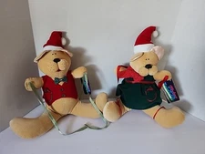 VINTAGE 1980 ANNE KLOCKO DAKIN CHRISTMAS HANGING TEDDY BEAR STUFFED ANIMAL PLUSH