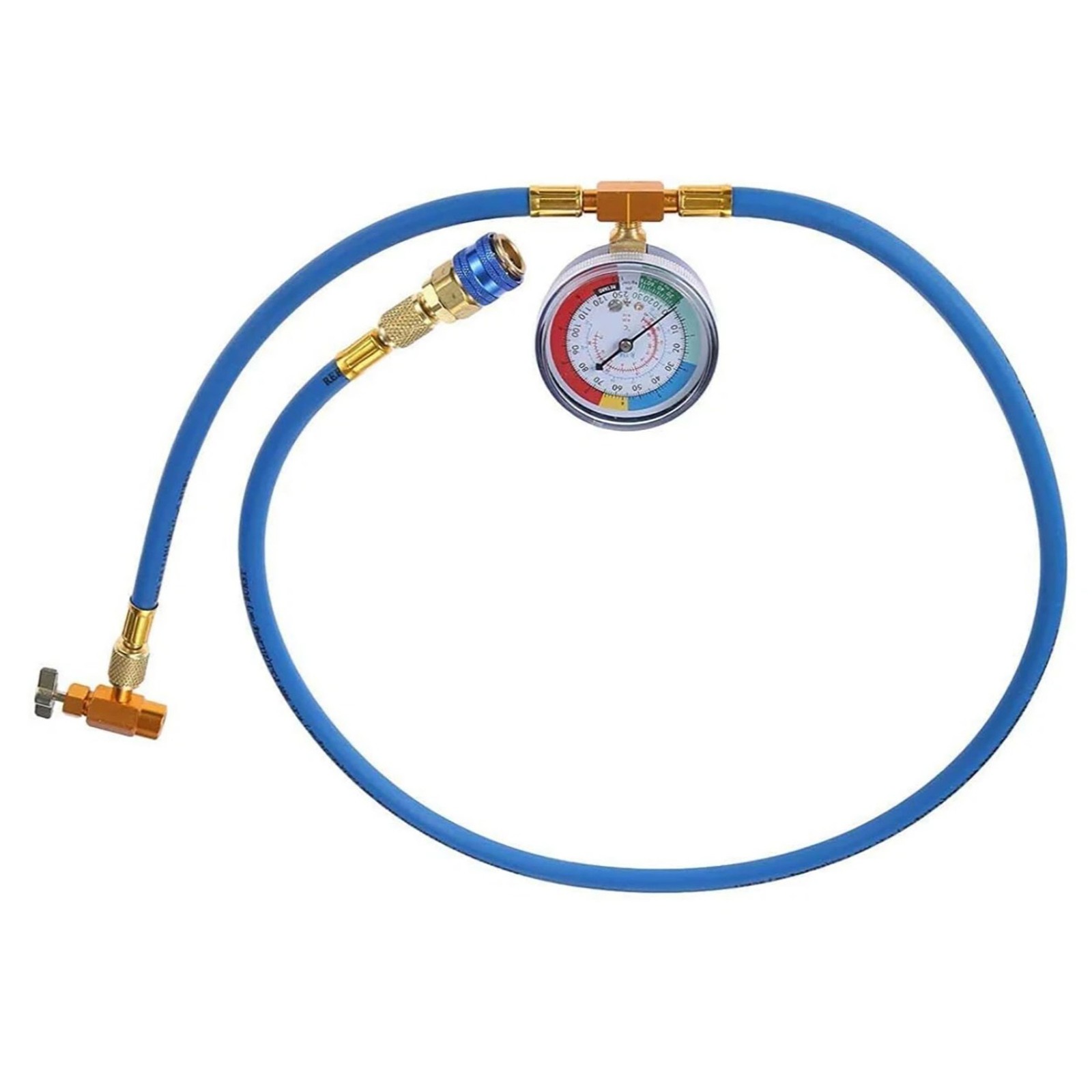 R134A AC Refrigeration Charging Hose With Pressure Gauge Accessories Part