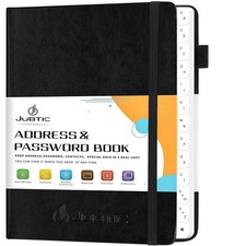 Jubtic Address Book with Alphabetical Tabs, Hardcover Password Keeper and Tel...