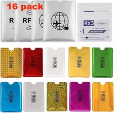 RFID Blocking Sleeves Set 16 PCS Credit Card Passport Protectors Slim