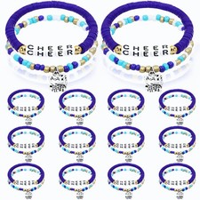 48 Pcs Cheerleader Gifts for Cheer Clay Beaded Bracelets Stackable Friendship...
