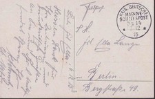 AuslandsP&Auml; / T&uuml;rkei, Feldpost, Marine-Schiffspost No 14, 7.12.15