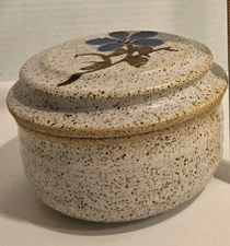 French Butter Bell/Keeper Stoneware Crock Handmade Pottery Artist Signed