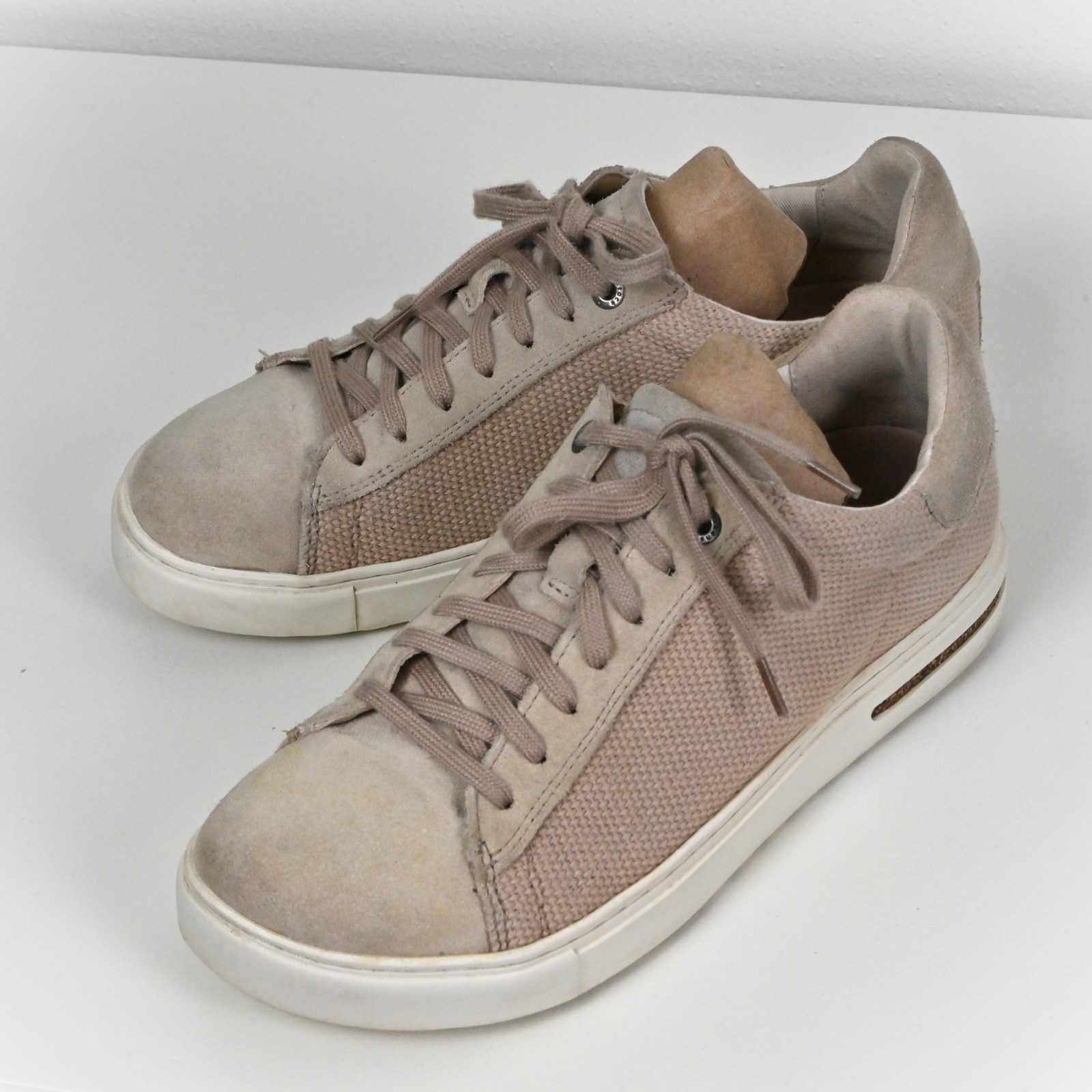 SAOLA Sneakers Birkenstock Bend basse in tela scamosciata suola in sughero sandcastle beige US8 UK5 5