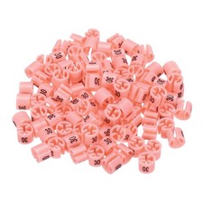 100 Pack Clothes Hanger Marker Number 30 Size Tag Fit 3mm Rod Pink