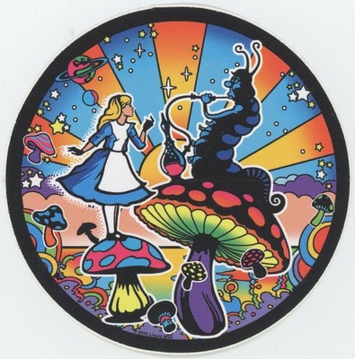 Alice in Wonderland Sticker Caterpillar Liquid Blue