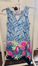 Lilly Pulitzer Harper Bennet Blue Lets Mango French Terry Stretch Shift Dress