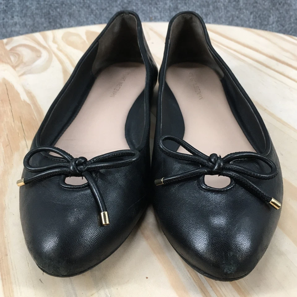 Stuart Weitzman Shoes Womens 6.5 B Casual Slip On Ballet Flats Black Leather - Image 4 of 4