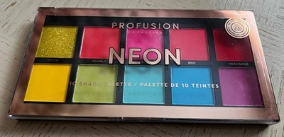 PROFUSION Cosmetics~10 Shade Eyeshadow Palette Neon