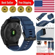 Upgraded Quick Fit 22mm Nylon Watch Bands for Garmin Fenix 8 47mm / Fenix 7 /...