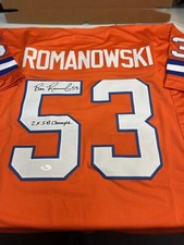 Denver Broncos Bill Romanowski #53 SIGNED CUSTOM Orange Home JERSEY JSA