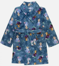 Disney Frozen Elza Anna Olaf Girls Plush Tie Front Bath Robe Size 4 NWT