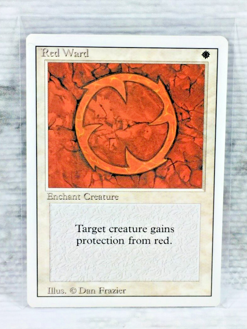 1994 MAGIC THE GATHERING (MTG) RED WARD (WHITE) TCG REVISED EDITION CARD!