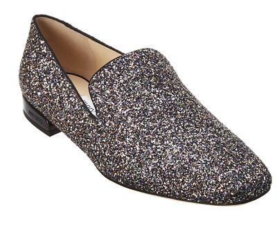 Jimmy Choo JAIDA Flat Twilight Shoes 37 EU 7B US Glitzy Glitter