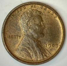1909 Lincoln Wheat Cent Coin 1c US Penny Philadelphia Uncirculated Red / RB