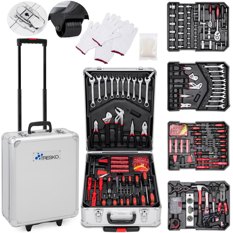 Mallette à Outils 949 pièces, Trolley Valise Boîte Caisse en Chrome Vanadium