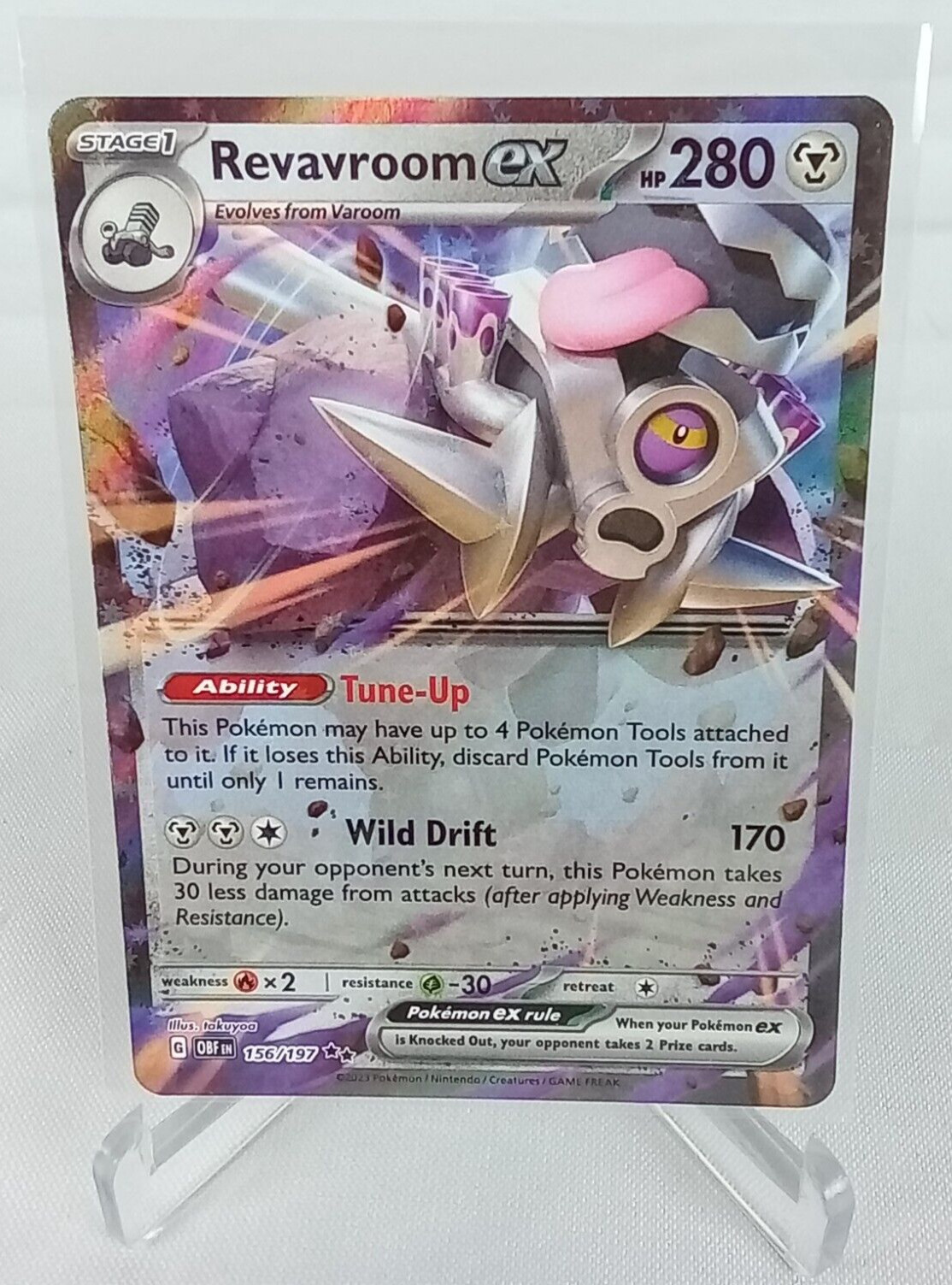 Revavroom Ex 156/197 Obsidian Flames Holo Rare Pokémon Card 2023