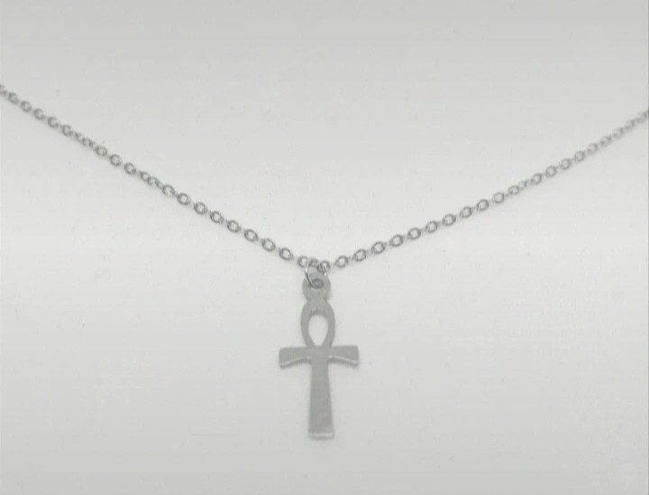 Croix de la vie Ankh en acier inoxydable massif, bijou d'exception poli miroir